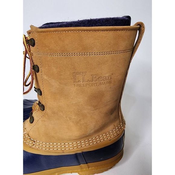 Vintage L.L. Bean Bean Boots Mens 8 removable felt liner - Picture 9 of 13